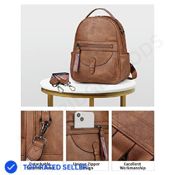 Mini Backpack Purse Designer Leather Cute Small Fashion Handbag Y2K Chic - Picture 6 of 7